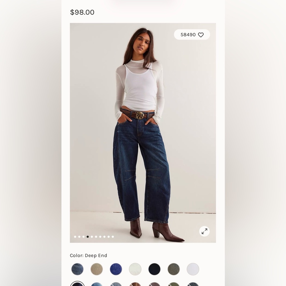 We The Free Good Luck mid rise barrel jeans